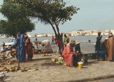 Market scene near the taxi station in St. Louis. Photo by James Hoskins.